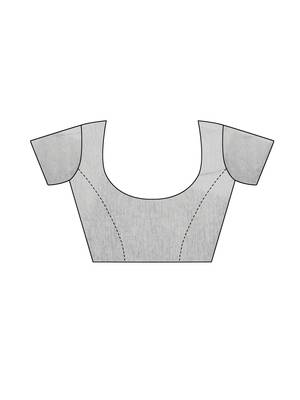 Grey woven cotton silk saree with blouse 5