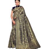 Blue Woven art silk  Saree With Blouse