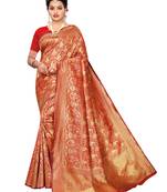 Red Woven art silk  Saree With Blouse