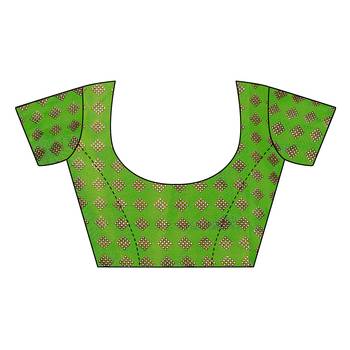 Green printed khadi saree with blouse 5