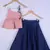 Kids Pink Top And Blue Lahenga Choli For Girl
