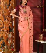 Pink Brasso Georgette Saree With Blouse