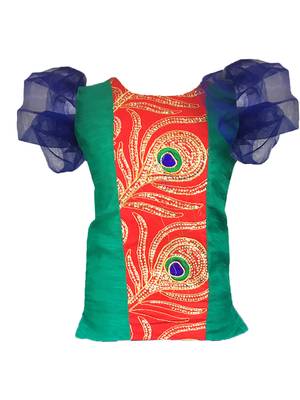  Parrot Green Blue Baby gilrl Lehenga choli,.FULLY STITCHED. 4
