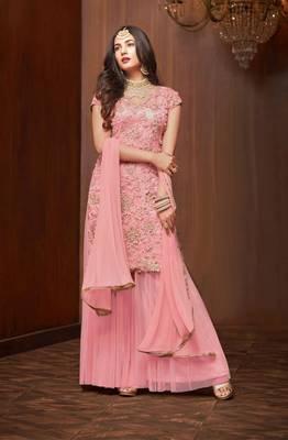 Pink moti net salwar 1
