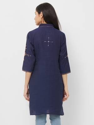 Blue printed cotton ethnic-kurtis 2