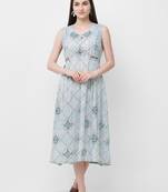Grey printed rayon ethnic-kurtis