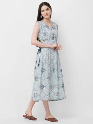 Grey printed rayon ethnic-kurtis 4