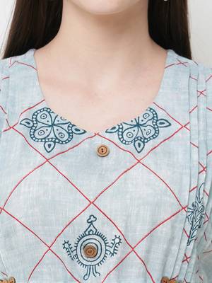 Grey printed rayon ethnic-kurtis 5