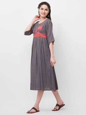 Grey embroidered rayon ethnic-kurtis 4