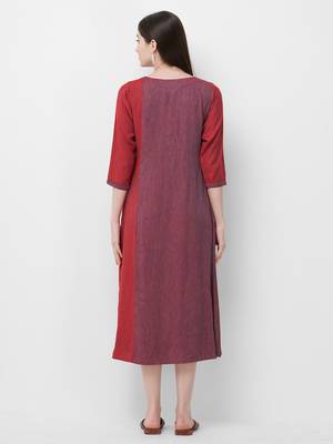 Maroon plain rayon ethnic-kurtis 2