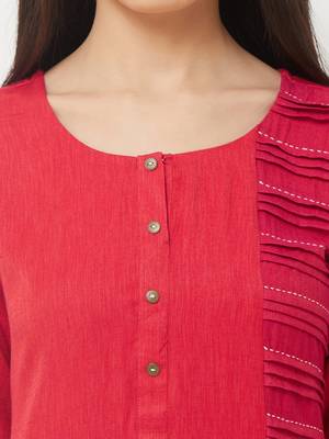 Red plain rayon ethnic-kurtis 5