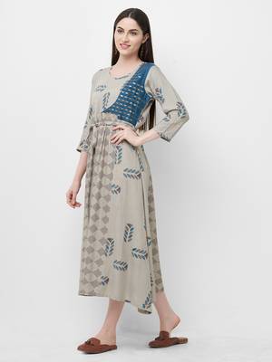 Grey printed rayon ethnic-kurtis 4