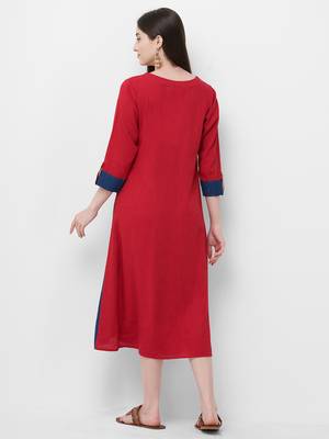 Red printed rayon ethnic-kurtis 2
