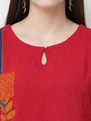 Red printed rayon ethnic-kurtis 5