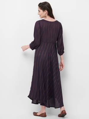 Purple printed rayon ethnic-kurtis 2