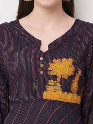 Purple printed rayon ethnic-kurtis 5
