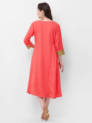 Pink embroidered rayon ethnic-kurtis 2