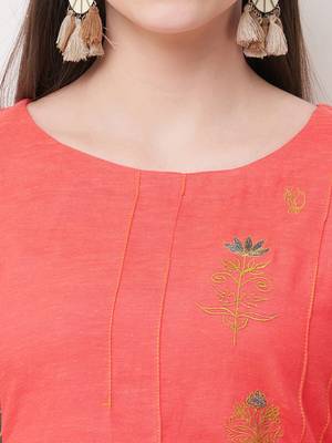 Pink embroidered rayon ethnic-kurtis 5