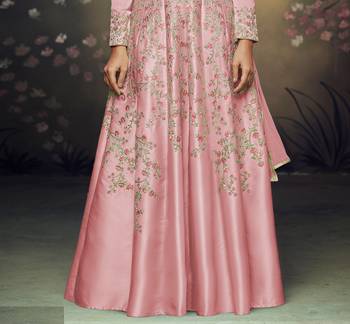 Pink embroidered silk salwar 2