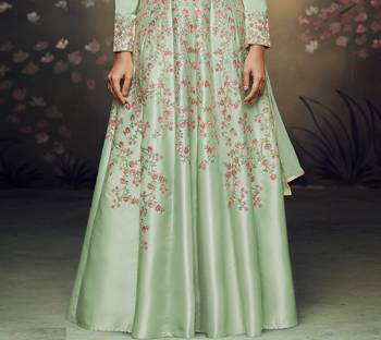 Green embroidered silk salwar 2