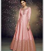 Pink embroidered silk salwar