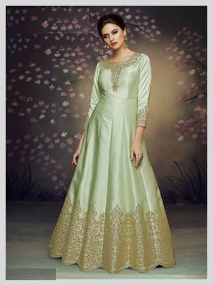 Green embroidered silk salwar 1