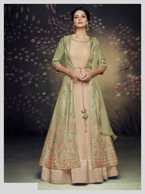 Green embroidered silk salwar 1