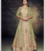 Green embroidered silk salwar