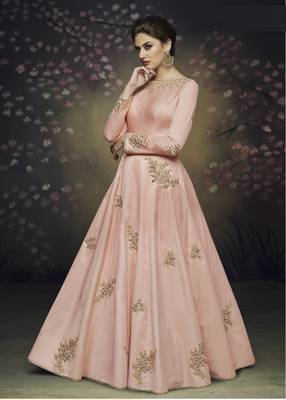 Pink embroidered silk salwar 1