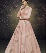 Pink embroidered silk salwar