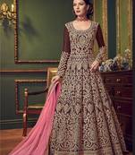 Purple embroidered santoon salwar