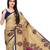 Golden printed silk blend saree with blouse