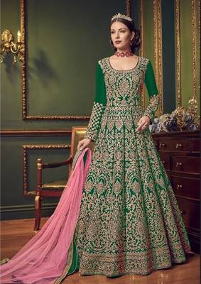 Green embroidered santoon salwar 1