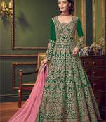 Green embroidered santoon salwar
