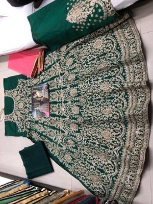 Green embroidered santoon salwar 2