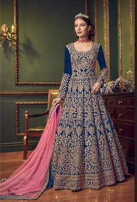 Blue embroidered santoon salwar 1