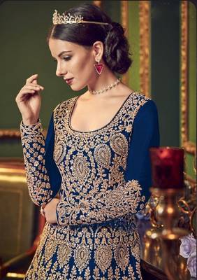 Blue embroidered santoon salwar 2