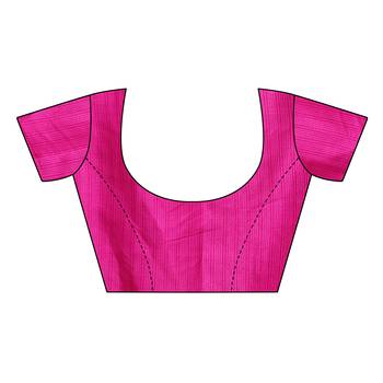 Pink printed khadi saree with blouse 5