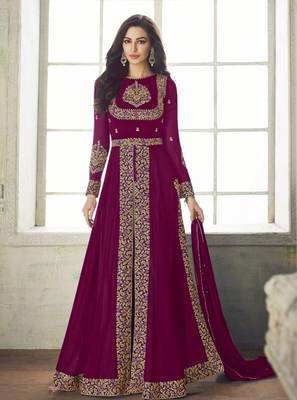 Purple embroidered santoon salwar 1