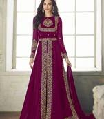 Purple embroidered santoon salwar