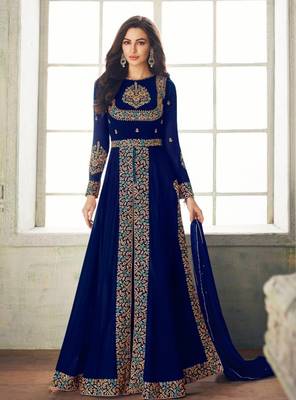 Blue embroidered santoon salwar 1
