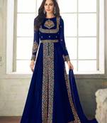 Blue embroidered santoon salwar