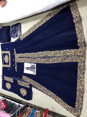 Blue embroidered santoon salwar 2