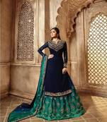 Blue embroidered santoon salwar