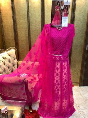 Dark-rani-pink embroidered santoon salwar 2