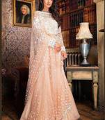Cream embroidered santoon salwar