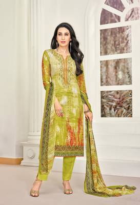Green embroidered satin salwar 1