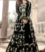 Black embroidered net salwar