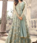Grey embroidered net salwar