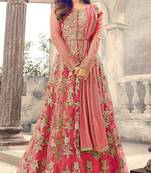 Light-rose embroidered net salwar